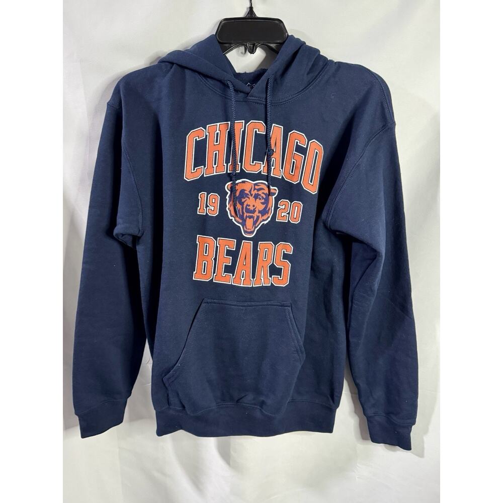 NFL Team Apparel Chicago Bears Pullover Hoodie Graphic Print Navy Blue S